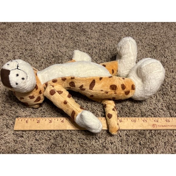 SKM Enterprises Inc Leopard Kids 13" White Beige Brown Standing Plush Cuddly - Picture 6 of 8